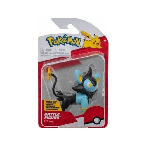 Coffret Figurine Pokemon Luxio - Figurine Combat Bleu Et Noire - Set Jouet Garcon + 1 Carte Animaux