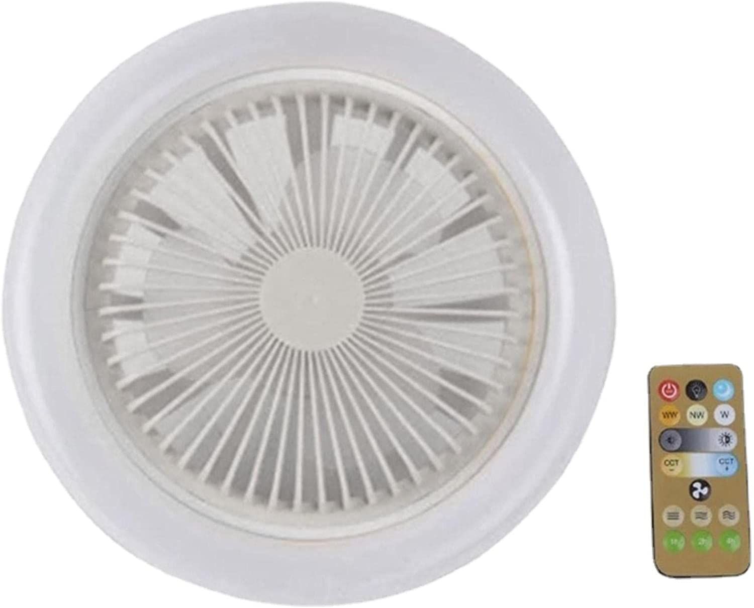 Ventilateur plafond avec lumières et télécommande, Lampe E27 ventilateurs  de plafond silencieux 30W avec minuterie, Ventilateur mural portable  enfichable avec lumière pour chambre