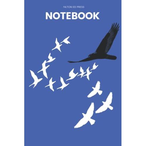 Notebook With Birds Drawing 120 Lined Blank Pages Hilton Ed