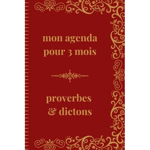 Mon Agenda Pour 3 Mois Proverbes & Dictons: 1 Proverbe Par Jour Pendant 3 Mois - Definition Et Etymologie - Dim. 15.5/23 Cm