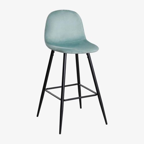 Pack De 2 Tabourets Hauts En Velours Glamm Noir ¿75 Cm