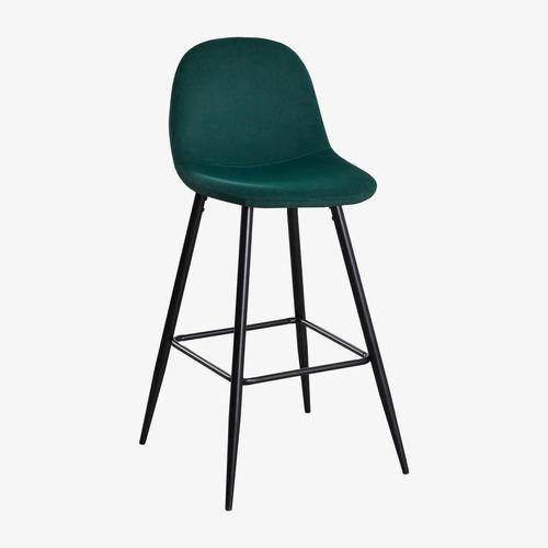 Pack De 2 Tabourets Hauts En Velours Glamm Noir ¿75 Cm
