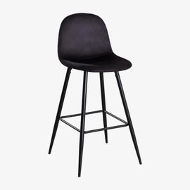 Pack De 2 Tabourets Hauts En Velours Glamm Noir ¿75 Cm