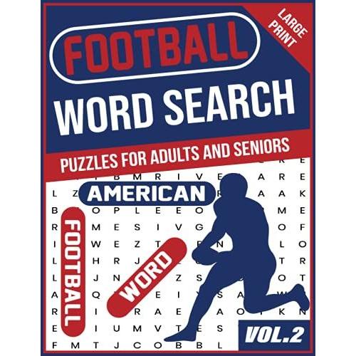 100 Relaxing Large Print American Football Word Search Book For Adults