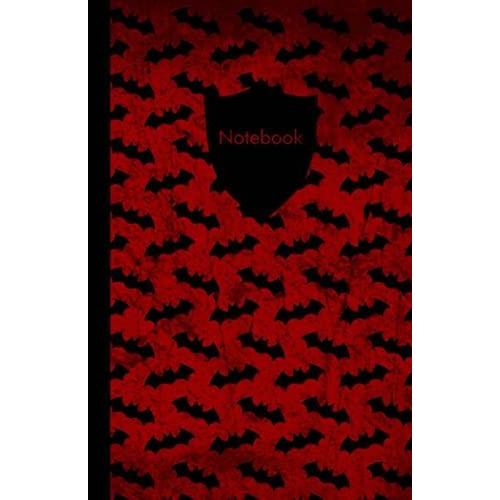 Notebook: Compact 5.5 X 8.75 Orange And Black Bat Themed Notebook/Journal Is A Fun Creative Halloween Gift Bag Stuffer Idea Or Gift For Bat Lovers| ... Pages For Notes, Creative Writing, Doodles