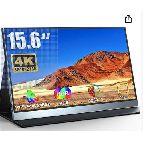 UPERFECT 4k Ecran portable , 15,6 pouces 100% portable sRGBD Eye care avec Mini HDMI/Type C Compatibilité VESA