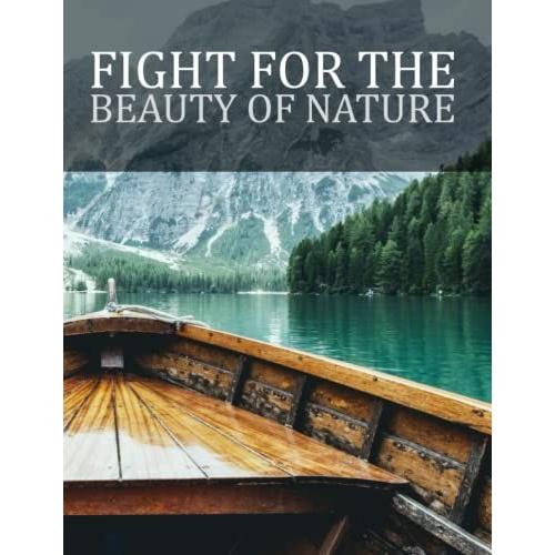 Fight For The Beauty Of Nature "15" Checkered Notebook For Woman And Men With A Landscape Of Nature, 100 Sheets/200 Pages
