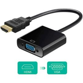 HDMI vers VGA, adaptateur HDMI vers VGA actif HD 1080P Convertisseur vid¿¿o male  vers femelle pour ordinateur, bureau, ordinateur portable, PC, moniteur,  projecteur, HDTV, Chromebook (noir)