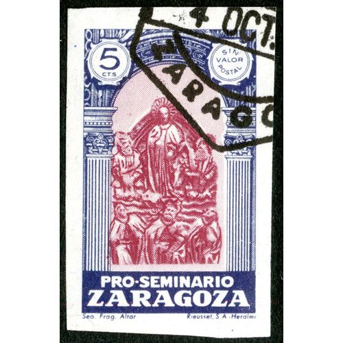 Timbre ? Oblitéré Pro-Seminario Zaragoza, 5 Cts, Sin Valor Postal