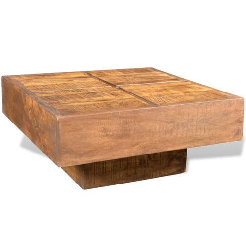 Table Basse Carrée Marron Bois Massif De Manguier - Vidaxl
