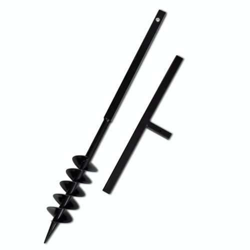 VidaXL Tarière de sol avec mèche de tarière spirales 100 mm Acier Noir