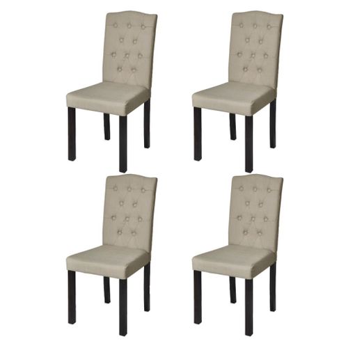 Vidaxl Chaises De Salle À Manger 4 Pcs Poil De Chameau Tissu