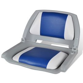 Siège Pliant Pour Bateau Avec Coussin Bleu Et Blanc 41 X 51 X 48 Cm