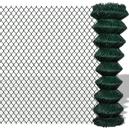 Vidaxl Clôture À Mailles Losangées Acier 1,5x25 M Vert