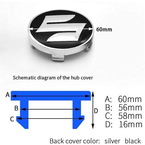 4 pièces car cache-moyeux capuchons de centre, pour suzuki sx4