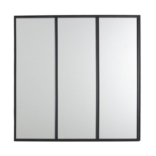 Paris Prix - Miroir Mural En Métal Design "atelier" 61cm Noir
