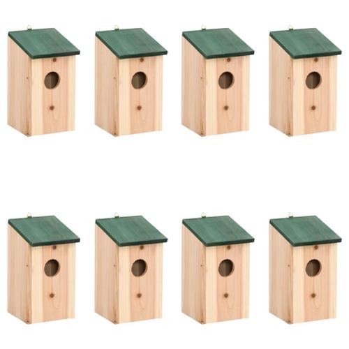 Vidaxl Nichoirs 8 Pcs Bois 14 X 15 X 22 Cm