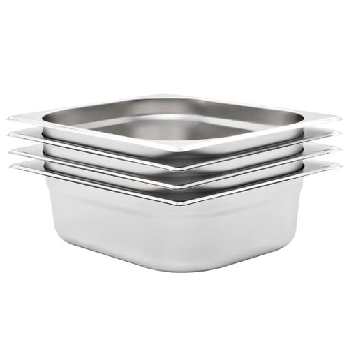 Vidaxl Récipients Gastronorm 4 Pcs Gn 1/2 100 Mm Acier Inoxydable
