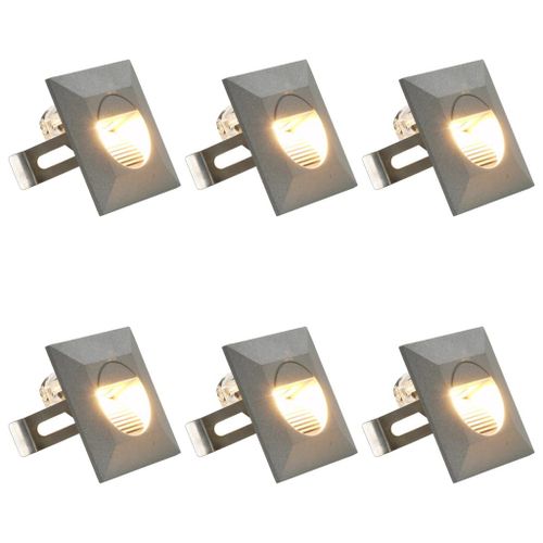 Vidaxl Appliques Murales Led D'ext¿¿Rieur 6 Pcs 5 W Argent¿¿ Carr¿¿