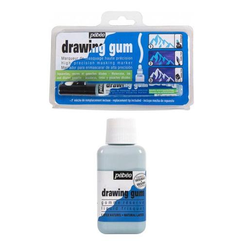 Kit Drawing Gum - Pébéo - Liquide De Masquage - Marqueur Drawing Gum