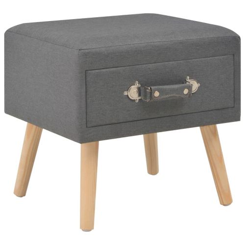 Table De Chevet Gris Foncé 40x35x40 Cm Tissu