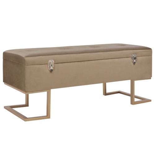 Banc Avec Compartiment De Rangement 105 Cm Beige Velours - Vidaxl