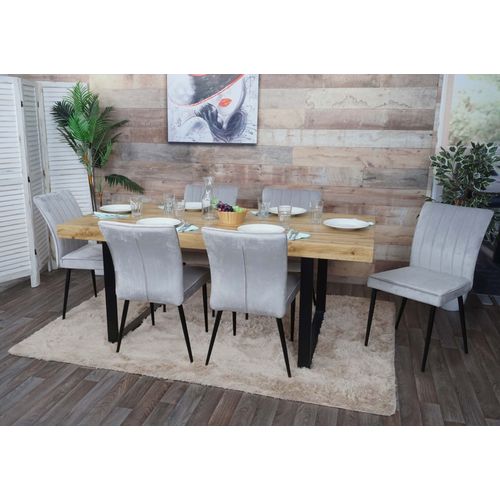 Lot De 6 Chaises De Salle À Manger Hwc-K16, Chaise De Cuisine, Velours Métal   Gris Clair