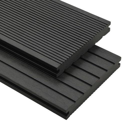 vidaXL Panneaux de terrasse solides et accessoires WPC 10 m² 4 m Noir