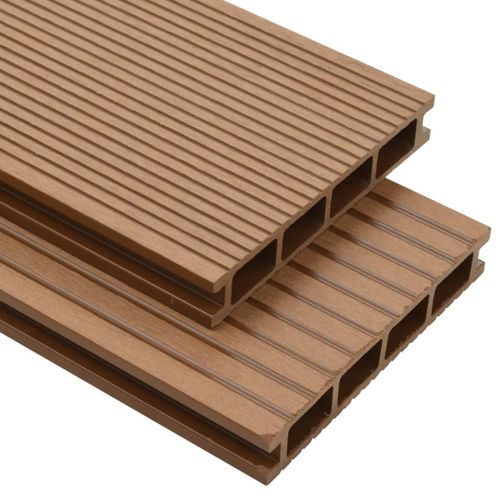 Panneaux de terrasse avec accessoires WPC 26 m² 2,2 m Teck