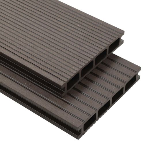 Panneaux terrasse avec accessoires WPC 15 m² 4 m Marron Foncé