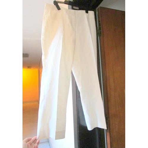 Pantalon Blanc, Fin, Léger, En Lin, Armand Thiery, Affinités, T. 42 Confortable