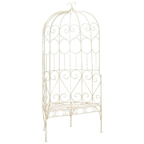 Banc De Jardin 95 Cm Fer Blanc Antique