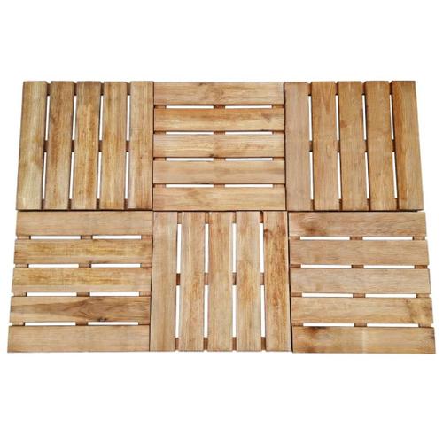 Dalles de terrasse 8 pcs 50x50 cm Bois FSC Marron