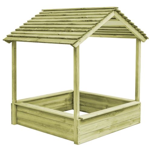 Vidaxl Maisonnette D'extérieur Avec Bac À Sable 128x120x145 Cm Pin