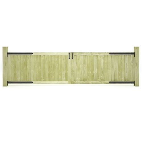 vidaXL Portillons de jardin 2 pcs Bois de pin Imprégné 300x75 cm