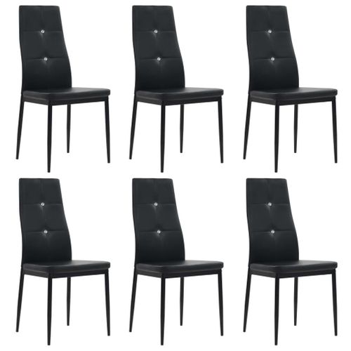 Chaises De Salle À Manger 6 Pcs Noir Similicuir