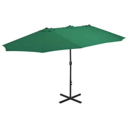 Vidaxl Parasol D'extérieur Et Mât En Aluminium 460 X 270 Cm Vert