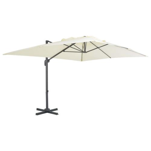 vidaXL Parasol en porte-à-faux avec mat en aluminium 400x300 cm Sable