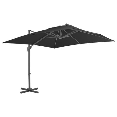 vidaXL Parasol déporté avec mât en aluminium 300x300 cm anthracite