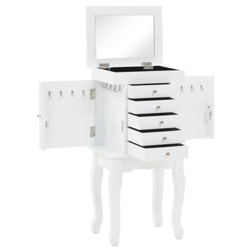 Vidaxl Armoire À Bijoux Sur Pieds Blanc