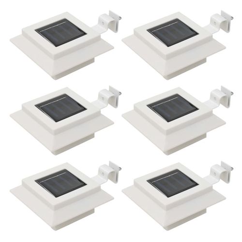 Lampe Solaire À Led Carrée D'extérieur 6 Pcs 12 Cm Blanc