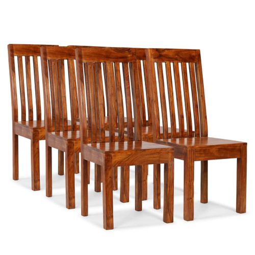 Chaises De Salle À Manger 6 Pièces En Bois D'acacia Massif, Faites À La Main, Design Moderne