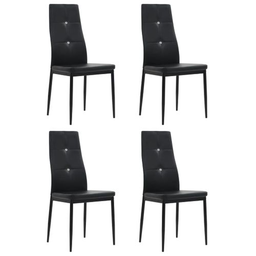 Chaises De Salle À Manger 4 Pcs Noir Similicuir