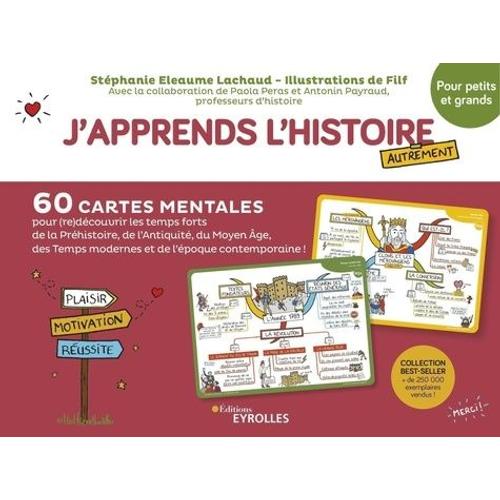 J'apprends L'histoire Autrement Pour Petits Et Grands - 60 Cartes Mentales Pour (Re)Découvrir Les Temps Forts De La Préhistoire, De L'antiquité, Du Moyen Age, Des Temps Modernes Et L'époque...