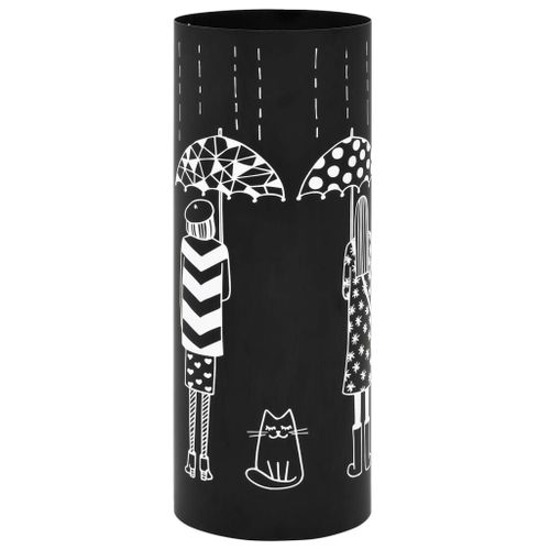 Porte-parapluie Femmes Acier Noir - VidaXL