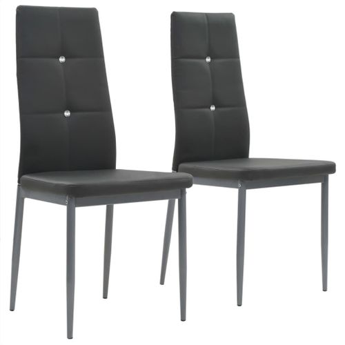 Chaises De Salle À Manger 2 Pcs Gris Similicuir