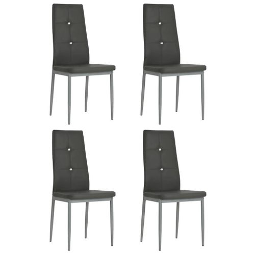 Chaises De Salle À Manger 4 Pcs Gris Similicuir
