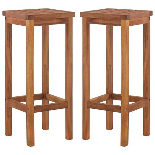 Tabourets De Bar 2 Pcs Bois D'acacia Solide - Vidaxl