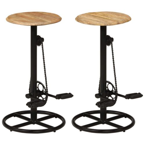 Chaises De Bar 2 Pcs Bois De Manguier Solide - Vidaxl