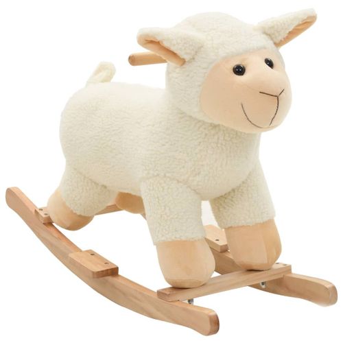 Mouton À Bascule Peluche 78 X 34 X 58 Cm Blanc